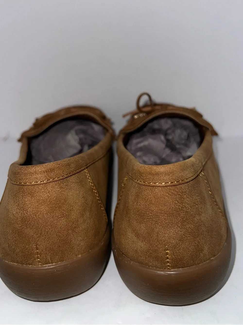 Pierre Dumas Brown Faux Suede Loafers – Women’s Size 8